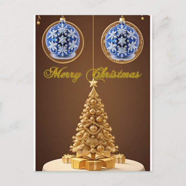 🎁 Festiva julgransprydnader Eleganta högtids- Vykort (Framsida)