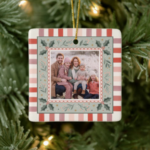 Festiva julränder familje jul julgransprydnad keramik