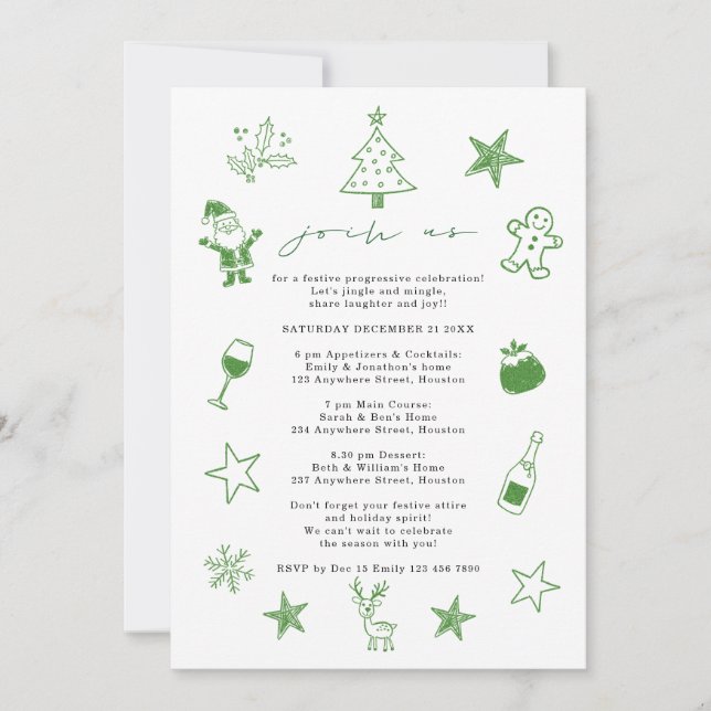 Festiva Klotter Progressiv Julfest Inbjudningar (Framsida)