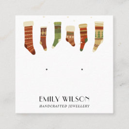 FESTIVA KRISTMASLAGER SOM STUDES VID VISNING FYRKANTIGT VISITKORT