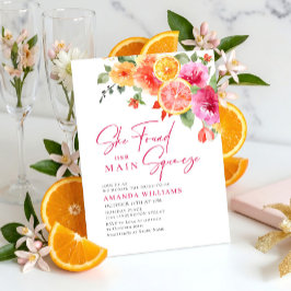 Festiva ljusa blommor Blommig citrus Bröllopsbrunc Inbjudningar