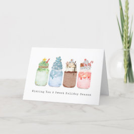 Festiva Milkshakes Söta Holiday Julkort Helgkort