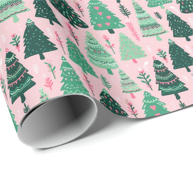 Festiva mysiga träd jul jul presentpapper (Rullad Hörn)