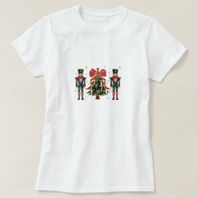 Festiva näsdukar och Julgran-design T Shirt (Design framsida)