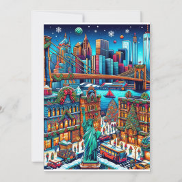 Festiva New York City-ljus julkort