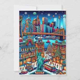 Festiva New York City-ljus julkort