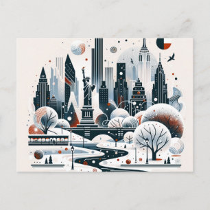 Festiva New York City-ljus julkort Helg Vykort