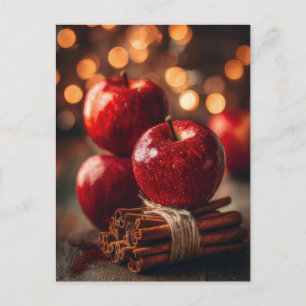 Festiva och Eleganta Juläpplen Julkort Vykort