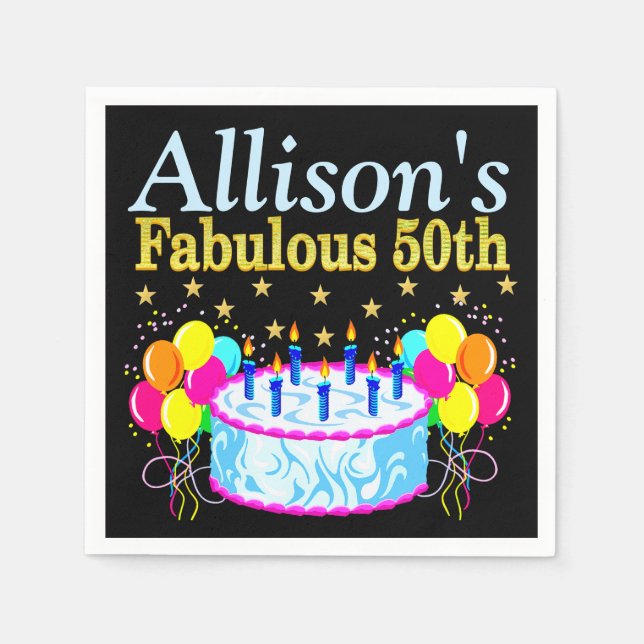 FESTIVA PERSONLIGER 50 BIRTHDAY NAPKINS PAPPERSSERVETT (Framsidan)