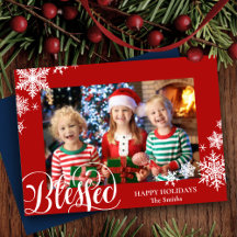 Festiva röda snöflingor Modern script Enkel foto