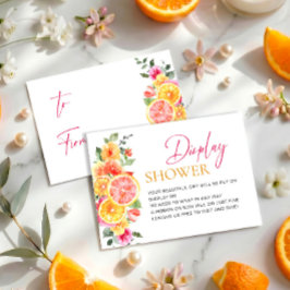 Festiva rosa blommor Citrus Bröllopsdisplay Dusch Tilläggskort