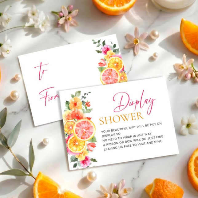 Festiva rosa blommor Citrus Bröllopsdisplay Dusch Tilläggskort (Skapare uppladdad)