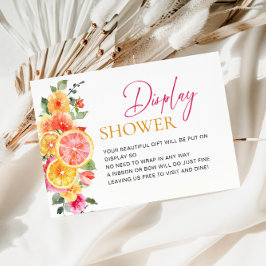 Festiva rosa blommor citrus bröllopsdisplay dusch tilläggskort