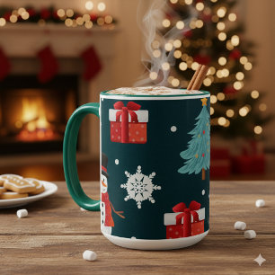 Festiva Snömannen Julgranar Holiday Present Mugg