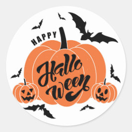 Festiva spöklika halloweenpumpar Halloween-firande Runt Klistermärke