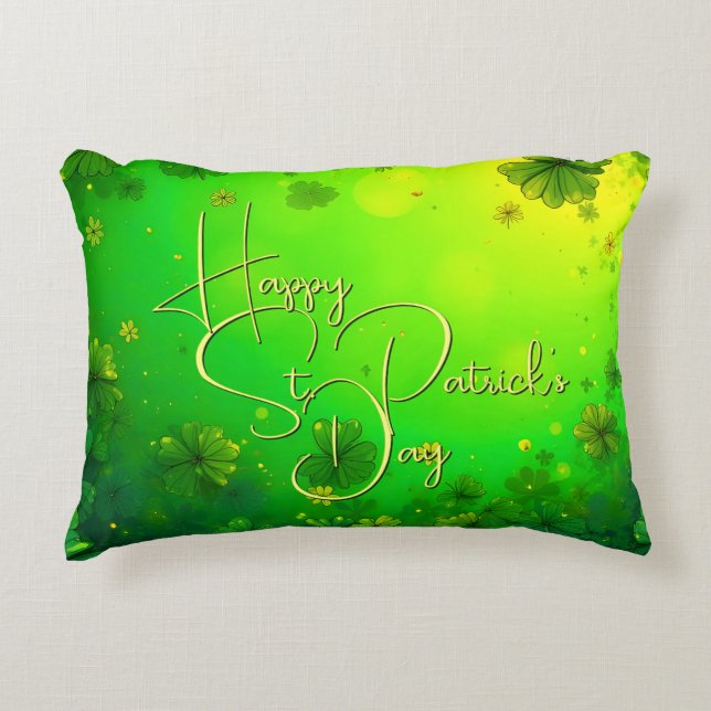 Festiva St. Patrick's Day-hälsningar Prydnadskudde (Framsidan)