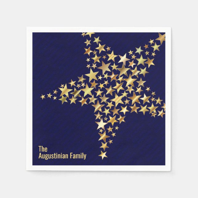 FESTIVA STARS-Helgdag, BLUE-Papper Pappersservett (Framsidan)