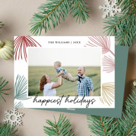 Festiva tallgren Glad jul familjefoto Julkort