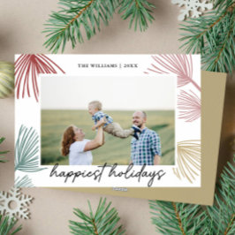 Festiva tallgren Glad jul familjefoto Julkort