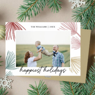 Festiva tallgren Glad jul familjefoto Julkort