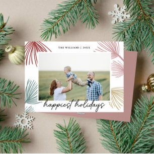 Festiva tallgren Glad jul familjefoto Julkort