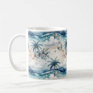 Festiva tropiska palmer juldekorationer kaffemugg