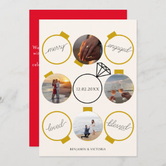 Festiva utsmyckningar glada och förlovade julkort