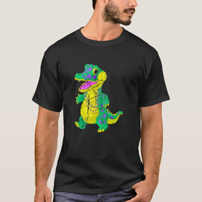 Festival 2023 Madri Gras Alligator Masquerapara T Shirt (Framsida)
