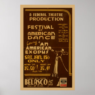 Festival av amerikansk dans vid Federal Theater WP Poster