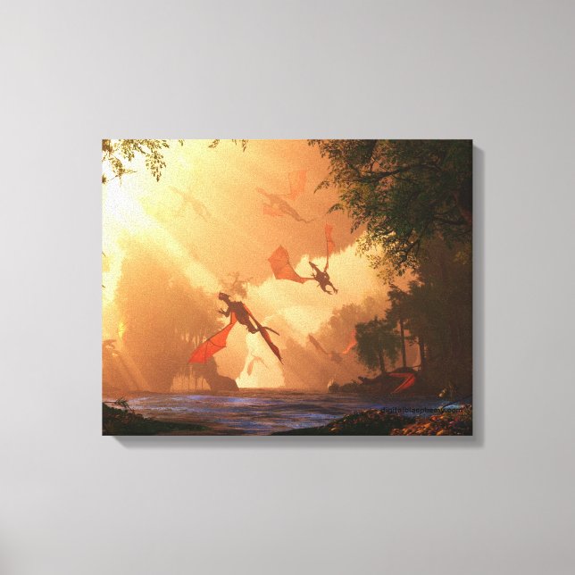 Festival av Dragons Wrapped Canvas (Framsida)