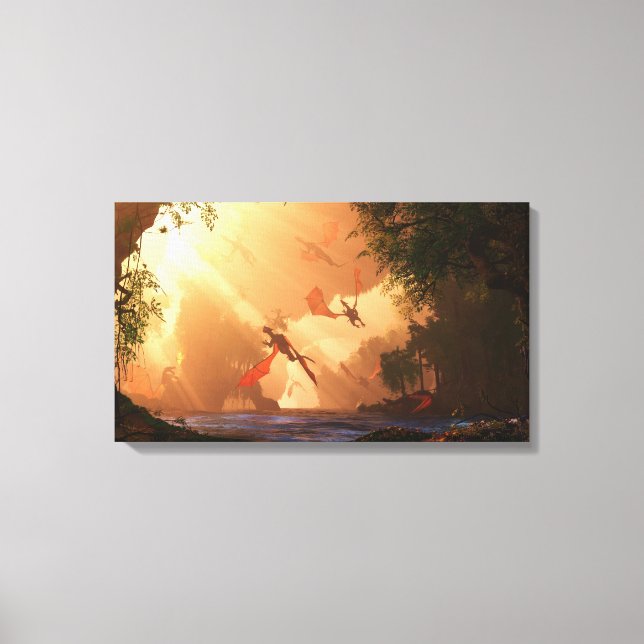 Festival av Dragons Wrapped Canvas (Framsida)