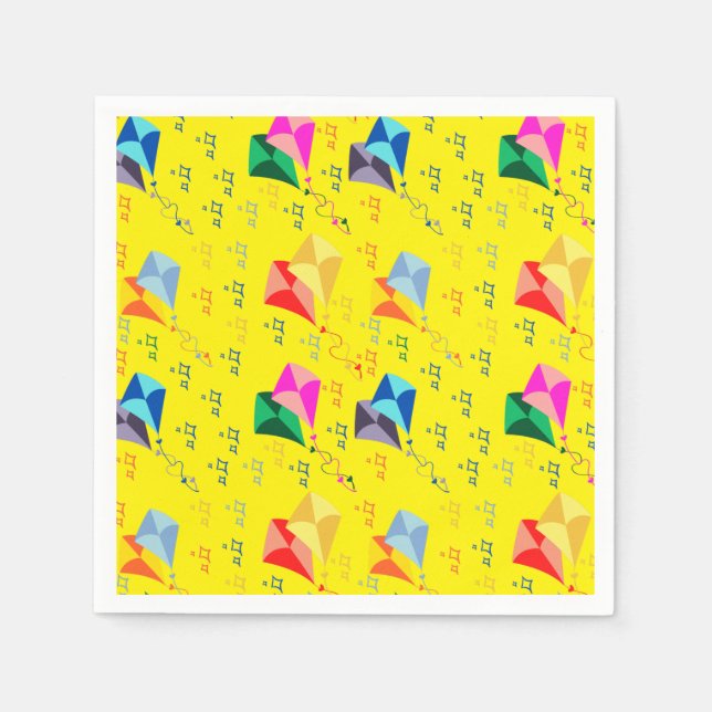 Festival av färgade drakar pappersservett (Framsidan)