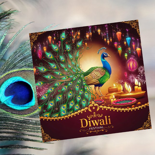 Festival av Ljuset Lycklig Diwali Julkort (Skapare uppladdad)