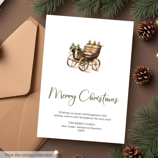 Festival botanisk anpassningsbar julhälsningskort julkort (Festive Botanical Custom Christmas Greeting Card

)