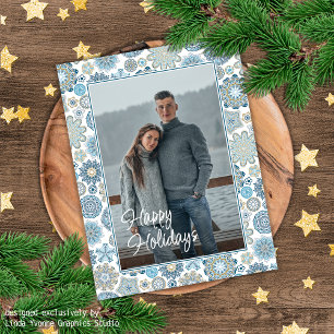 Festival Chic Blommig Mandala Snöflingor Mönster Vykort