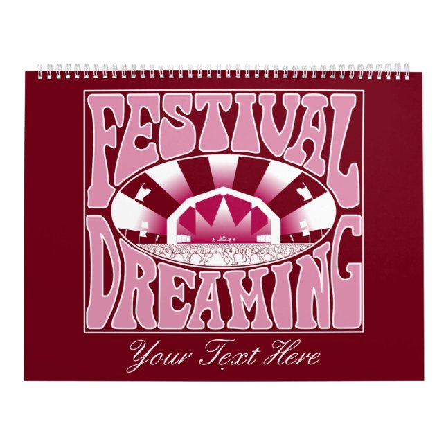 Festival Dreaming Retro White-Rosa-Cranberry Kalender (Omslag)