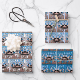 Festival Dreaming Vintage Retro Blue-Brown Mixed