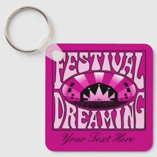 Festival Dreaming Vintage Retro Rosa-Black + rosa Nyckelring