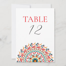 Festival Elegance Mandala Wedding Table Number Inbjudningar