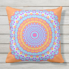 Festival färgad rosa mandala design 4 utomhuskudde