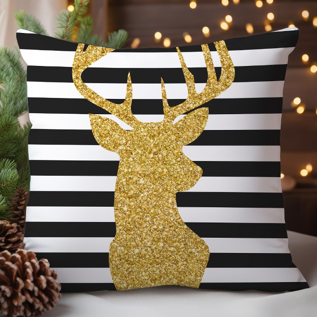 Festival Guld Glitter Hjort Jul Kudde (Skapare uppladdad)