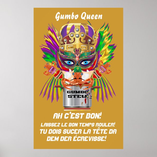 Festival Gumbo Queen Poster 38" x 60" Visa tips (Framsidan)