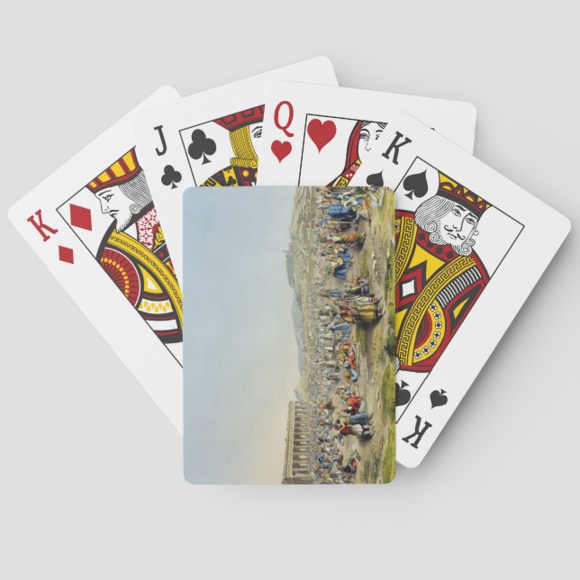 Festival i Aten, pub. av J. Rodwell, 1830 (aqua) Casinokort (Baksidan)