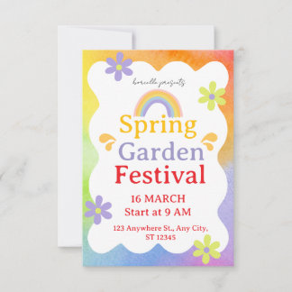 Festival Invitation – Vibrant Event Party Invite Tack Kort