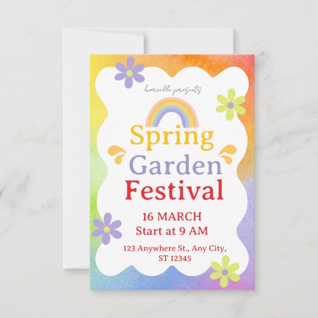 Festival Invitation – Vibrant Event Party Invite Tack Kort (Framsida)