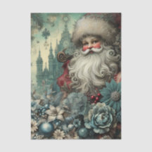 Festival julinspirerad blomster tomte decoupage