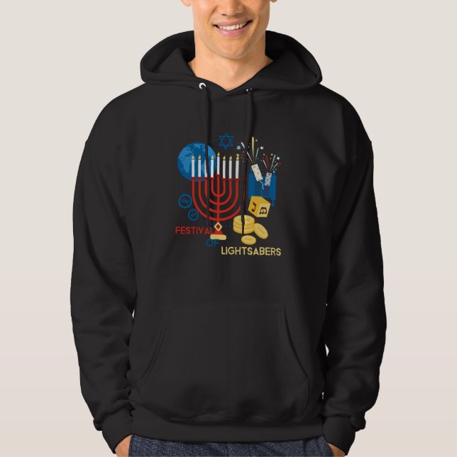 Festival Of Hanukiah  Hannukah Menorah Chanukah 20 Hoodie (Framsida)