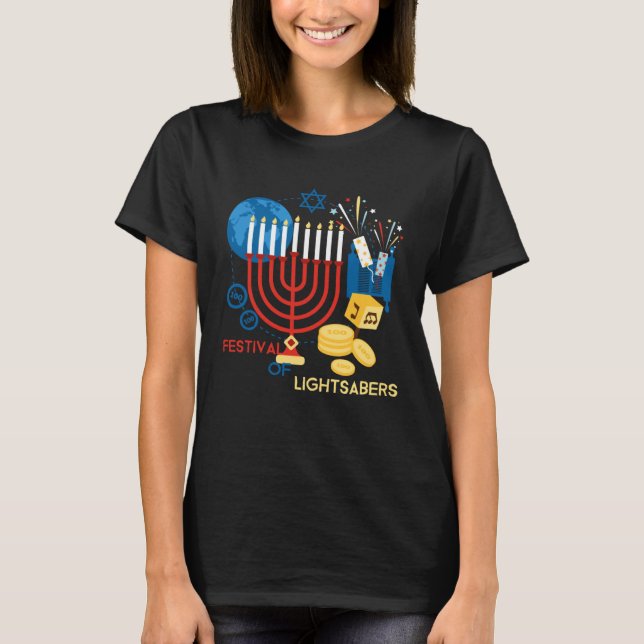 Festival Of Hanukiah  Hannukah Menorah Chanukah 20 T Shirt (Framsida)