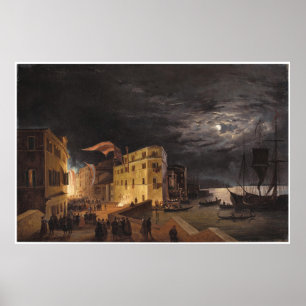 Festival på Via Eugenia i Venedig Poster