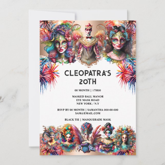 Festival showman Women Fireworks Circarival Inbjudningar (Framsida)